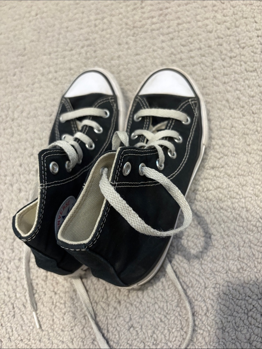 Converse Kids Black and White High-Top Canvas Sneakers